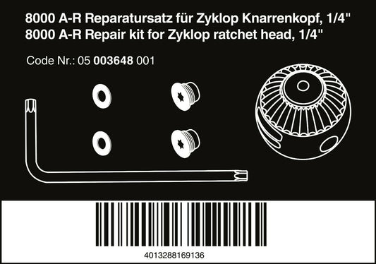 Wera 8000 A-R Zyklop Socket Wrench Repair Kit 1/4" 05003648001