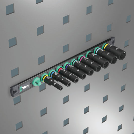 Wera 9661 Magnetic Rail B Impaktor Deep Imperial 1 Socket Set 3/8" 05005591001