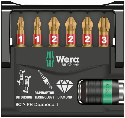 Wera Bit-Check 7 PH Diamond 1 Bit Set 05057414001
