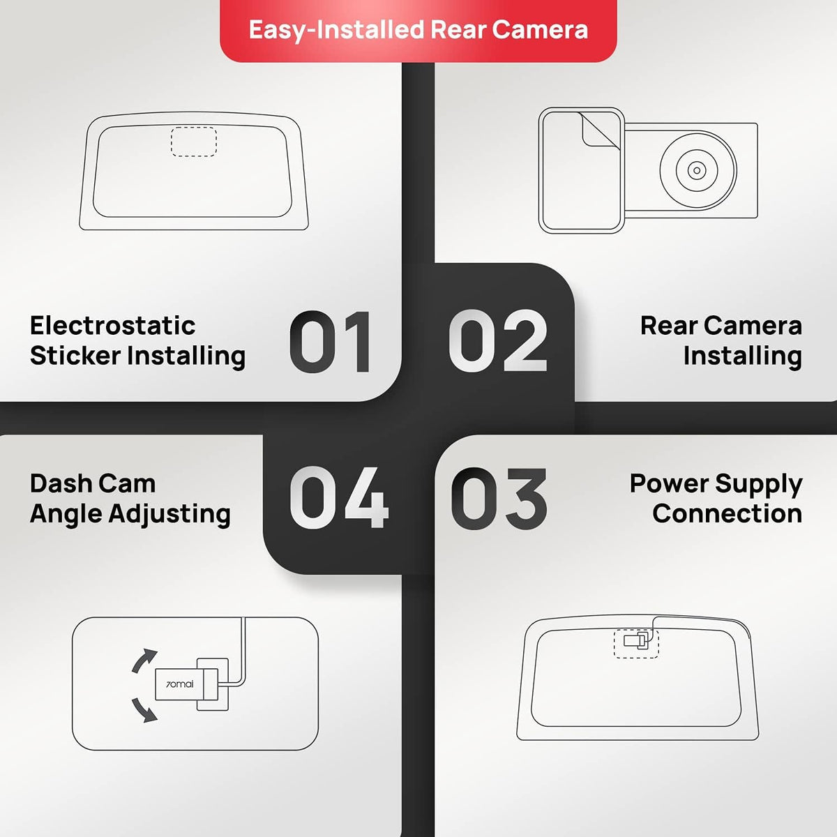 Dash Cam A400 – Dual 2K QHD Front & Rear Camera with Wi-Fi & Night Vision