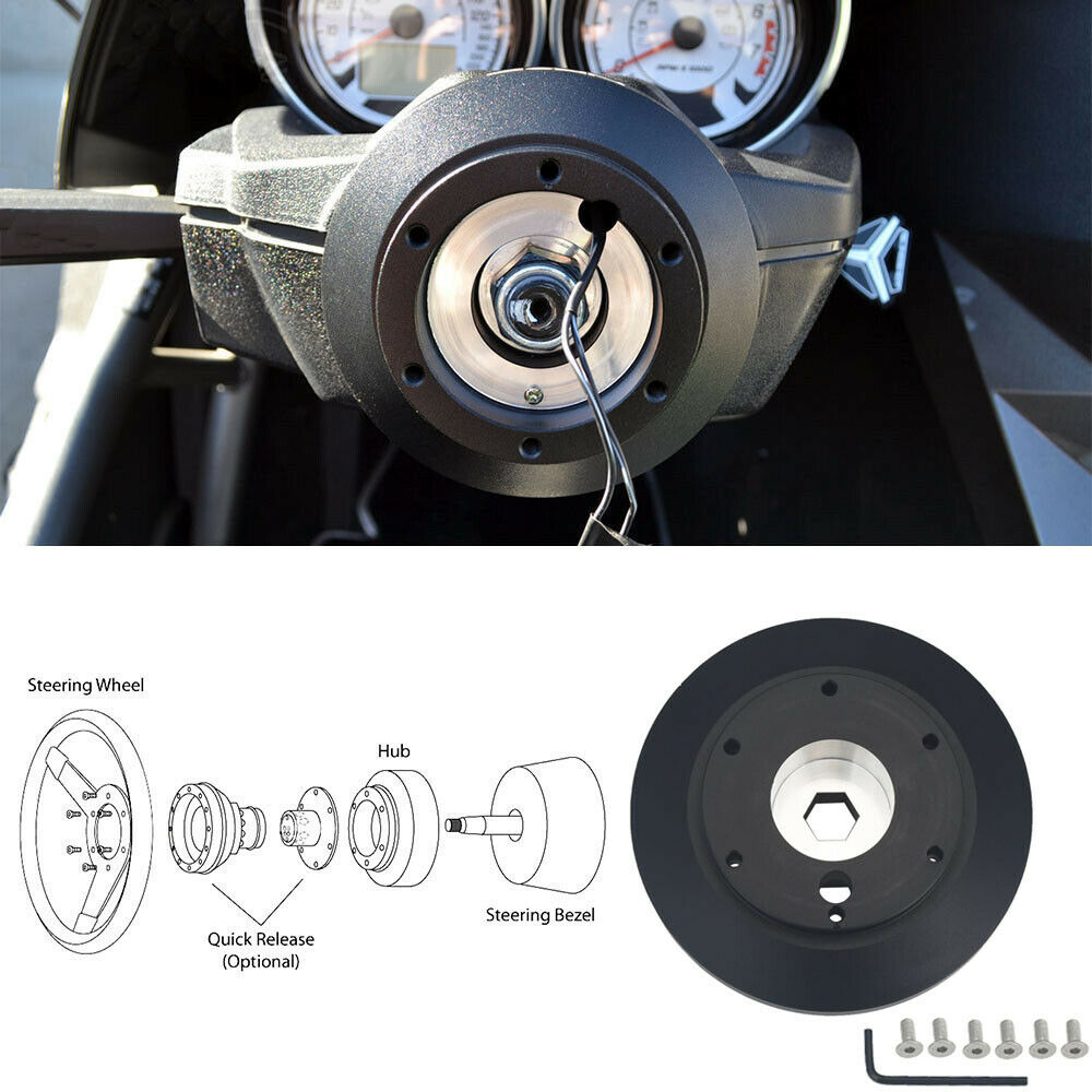 Quadro Style Steering Wheel + Short Hub Adapter Kit For Ford F 150 350 450