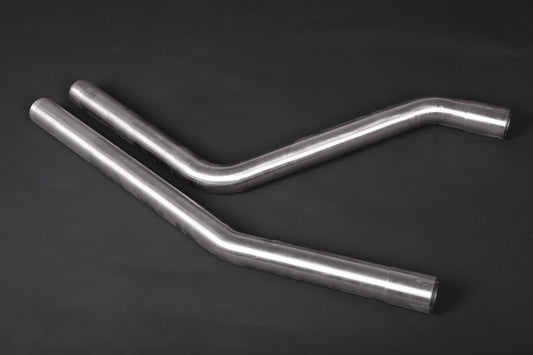 Porsche 536.1/2 Cayenne V8TT - Valved Exhaust, MidSilencer Spare + Carbon Tips (OE Actuators)