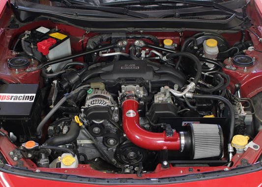 HPS Shortram Air Intake Kit 2012-2016 Scion FRS, Includes Heat Shield, Red