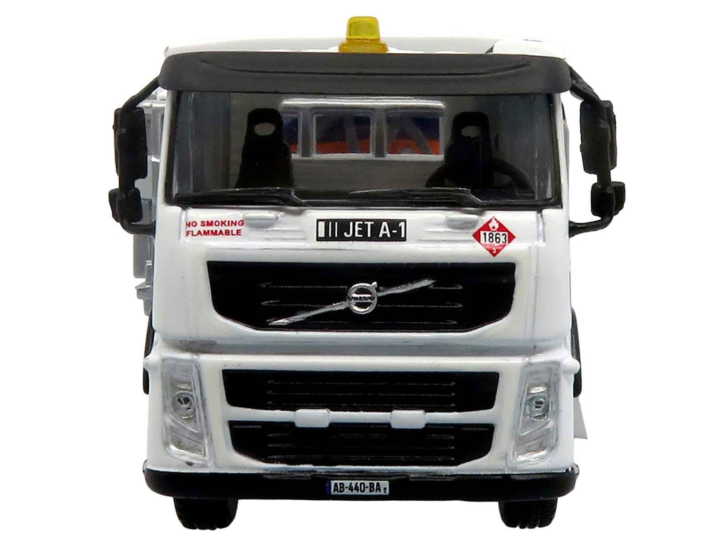 Volvo FM500 with Esterer Aviation Refueling Tanker Truck "Gulf Aviation" White with Blue Stripes Limited Edition 1/87 (HO) Diecast Model by Iconic Replicas