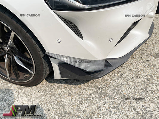 B Style Carbon Fiber Front Bumper Side Canards Fits For 2019-2026 Toyota GR Supra A90 A91 Only