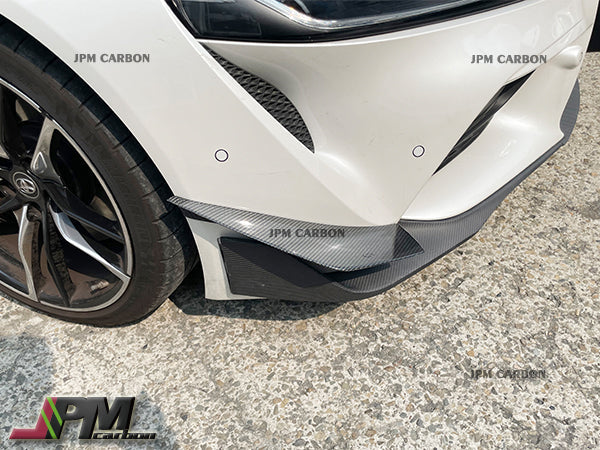 B Style Carbon Fiber Front Bumper Side Canards Fits For 2019-2026 Toyota GR Supra A90 A91 Only