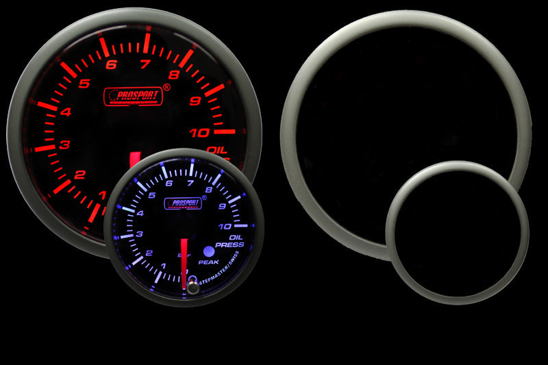 2-1/16" Amber/White Premium Metric Oil Pressure Gauge