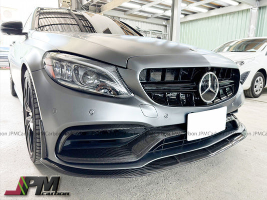 ED1 Style Carbon Fiber Front Bumper Add-on Lip Fits For 2015-2021 Mercedes-Benz W205 C63 Sedan/Wagon Only