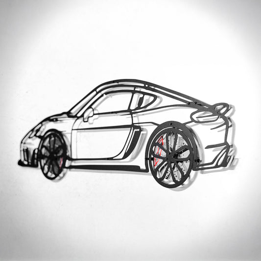2022 Porsche Cayman 718 GT4 Wall Art – Steel Cut with Spinning Wheels-KAFMEKA008