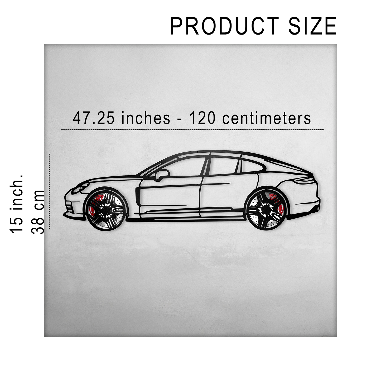 2022 Porsche Panamera 4S Wall Art β Steel Silhouette with Spinning Wheels-KAFMEKA009