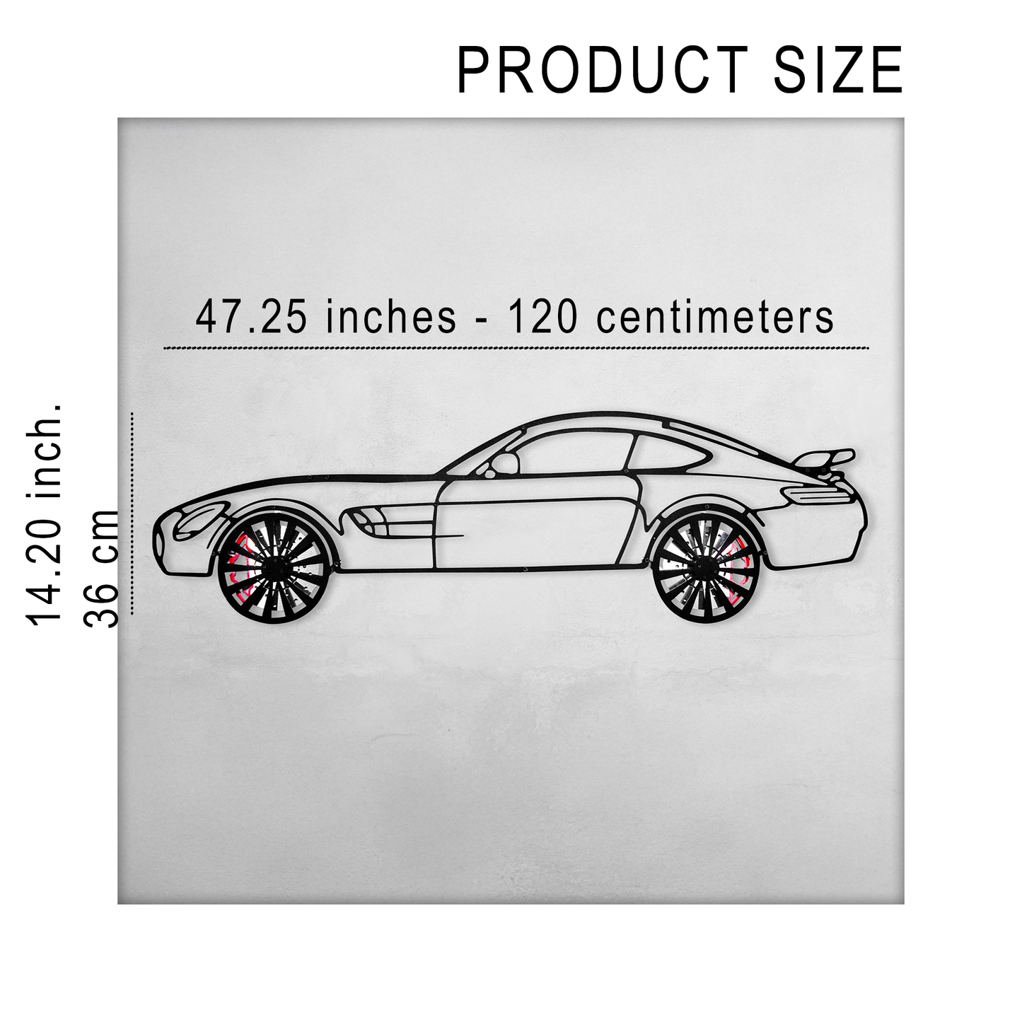 Mercedes-AMG GT R Wall Art β Steel Silhouette with Spinning Wheels-KAFMEKA033