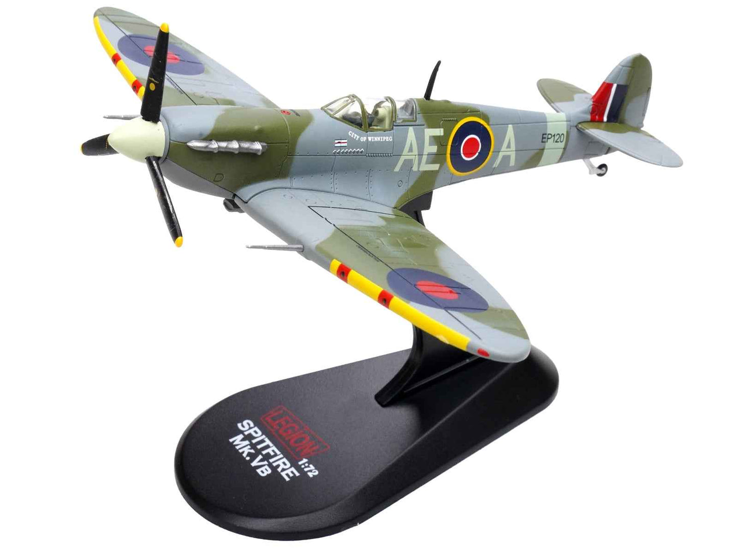 Supermarine Spitfire Mk Vb Fighter Aircraft "EP120 Flight Lieutenant James 'Jeff' Northcott No. 402 City of Winnipeg Squadron" (1943-1944) Royal Canadian Air Force 1/72 Diecast Model by Legion