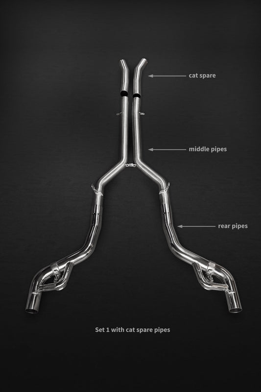 Mercedes AMG GT/S/C - Valved Exhaust w Mid-Pipes (incl Cat Delete/OEM Cat Adapters) (CES3)