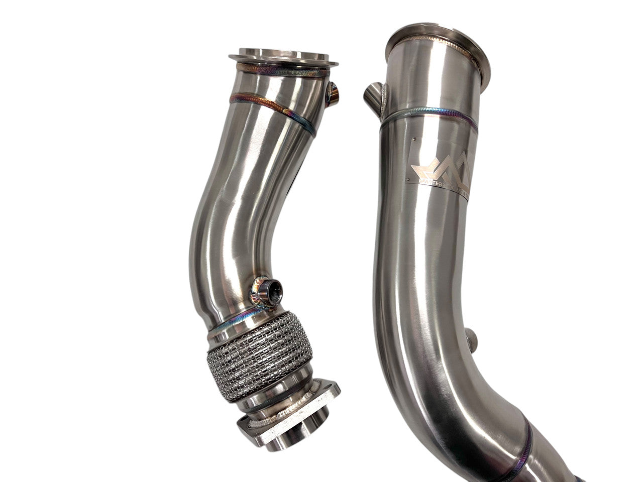 BMW S55 F8x 3.5" Fat Boy Downpipes M2C M3 M4 W/ Flex Section