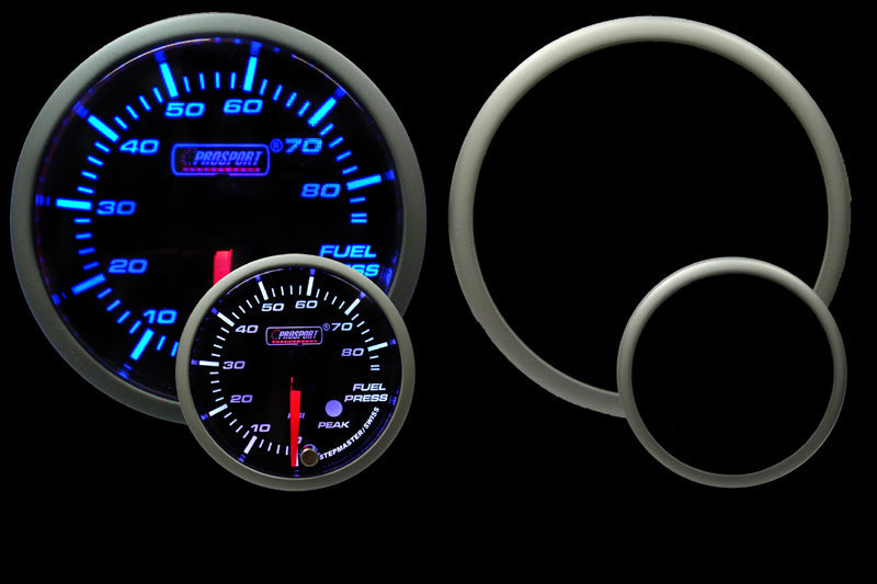 2-1/16" Premium Blue/White Fuel Pressure Gauge