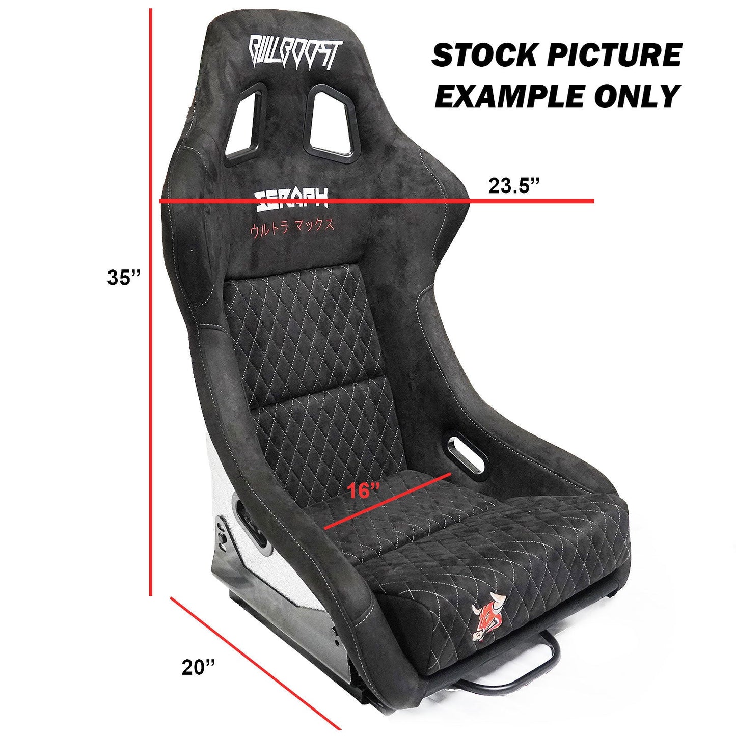 Crema Bull Boost Adjustable Racing Lowered Ultra Max Bucket Seat with Slider Rails