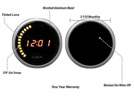 2-1/16" Digital Clock 12 volt -Amber