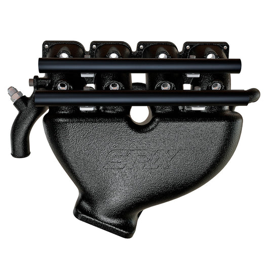 Cast Aluminum Intake Manifold for longitudinal VW/AUDI 1.8T with 8 injectors Fuel Rail Kit (OEM throttle) Black