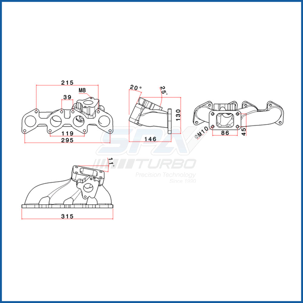 VW B5 B2 Audi 80 9A ABF 16v T3 turbo manifold - PRE SALE