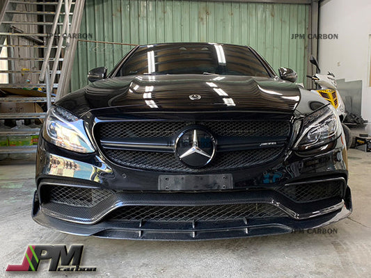 Carbon Fiber Front Bumper Center Lip Fits For 2015-2021 Mercedes-Benz W205 C63 Only
