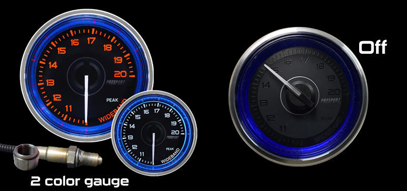 2-1/16" Crystal Blue/White Wideband Air Fuel Ratio kit