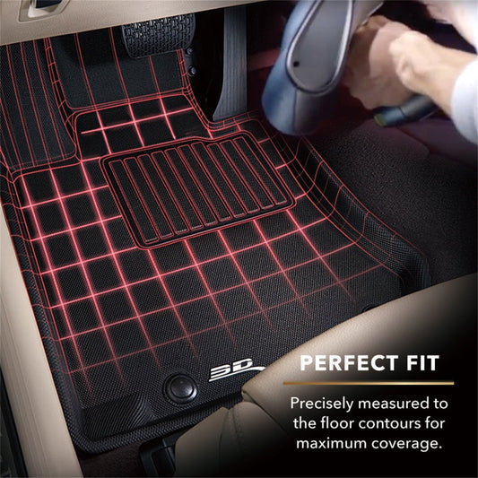 3D MAXpider 2024 Tesla Model 3 Kagu 1st & 2nd Row Floormat - Black L1TL06901509