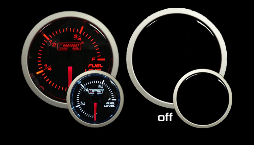 2-1/16" Amber / White - Fuel Level Gauge