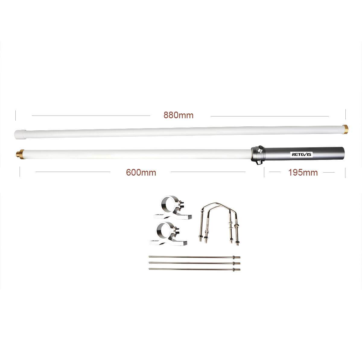 Retevis MA02 VHF / UHF Omnidirectional Fiberglass Base Station Antenna