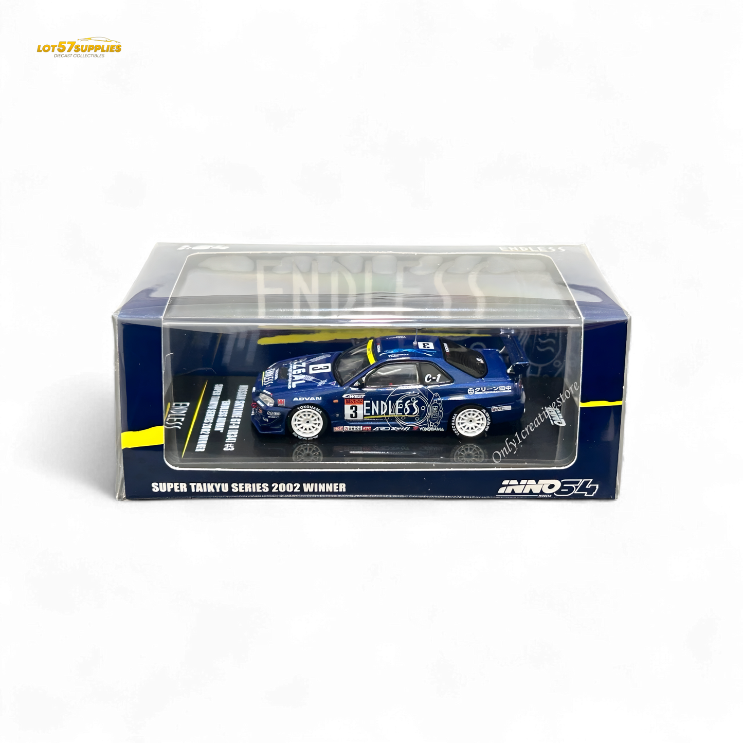 Inno64 NISSAN SKYLINE GT-R (R34) #3 "ENDLESS ADVAN" Super Taikyu Series 2002 Winner 1:64