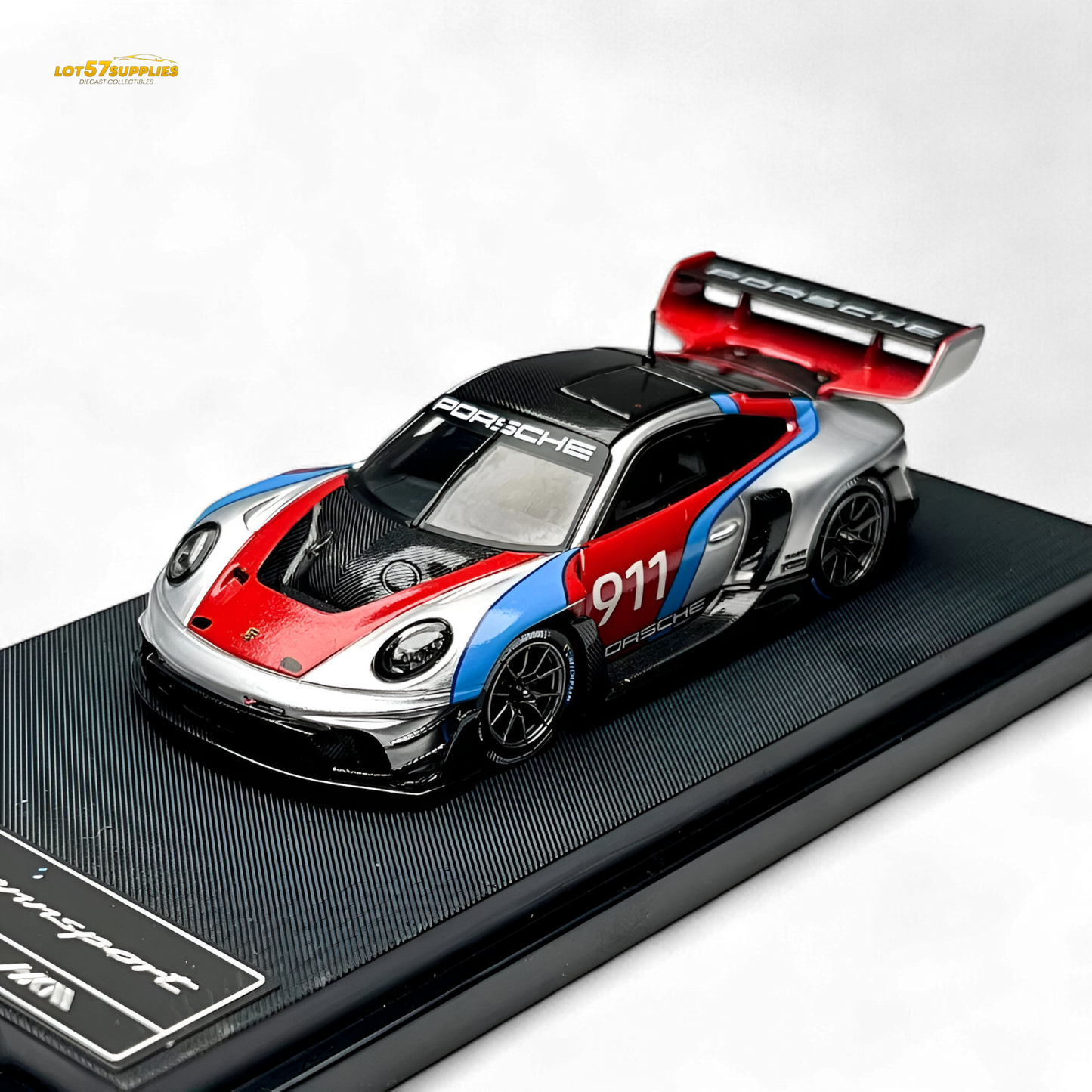 HKM Model Porsche 911 (992) GT3 R Rennsport Silver #911 1:64