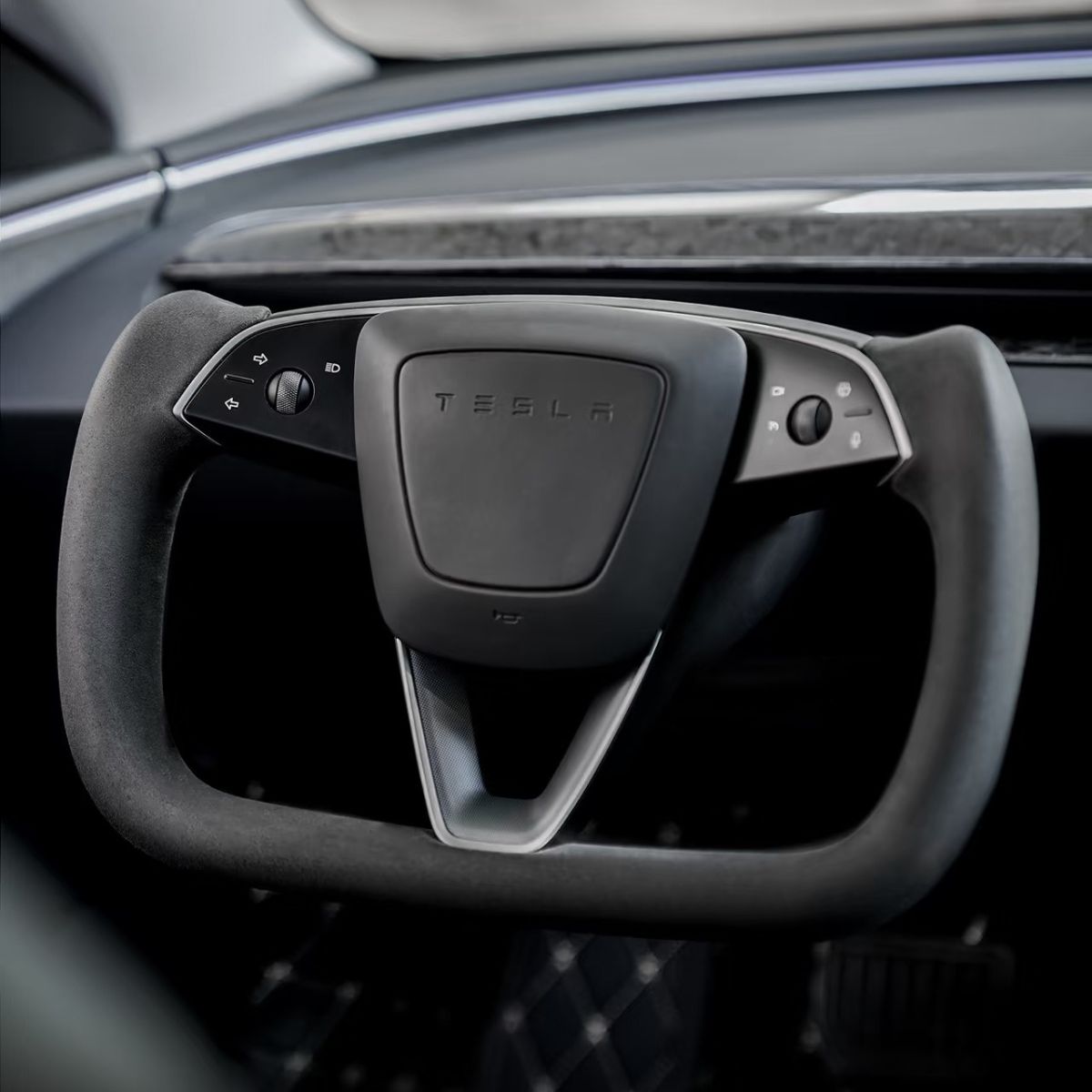 TESERY Alcantara Yoke Steering Wheel for Model 3 Highland & Model Y Juniper