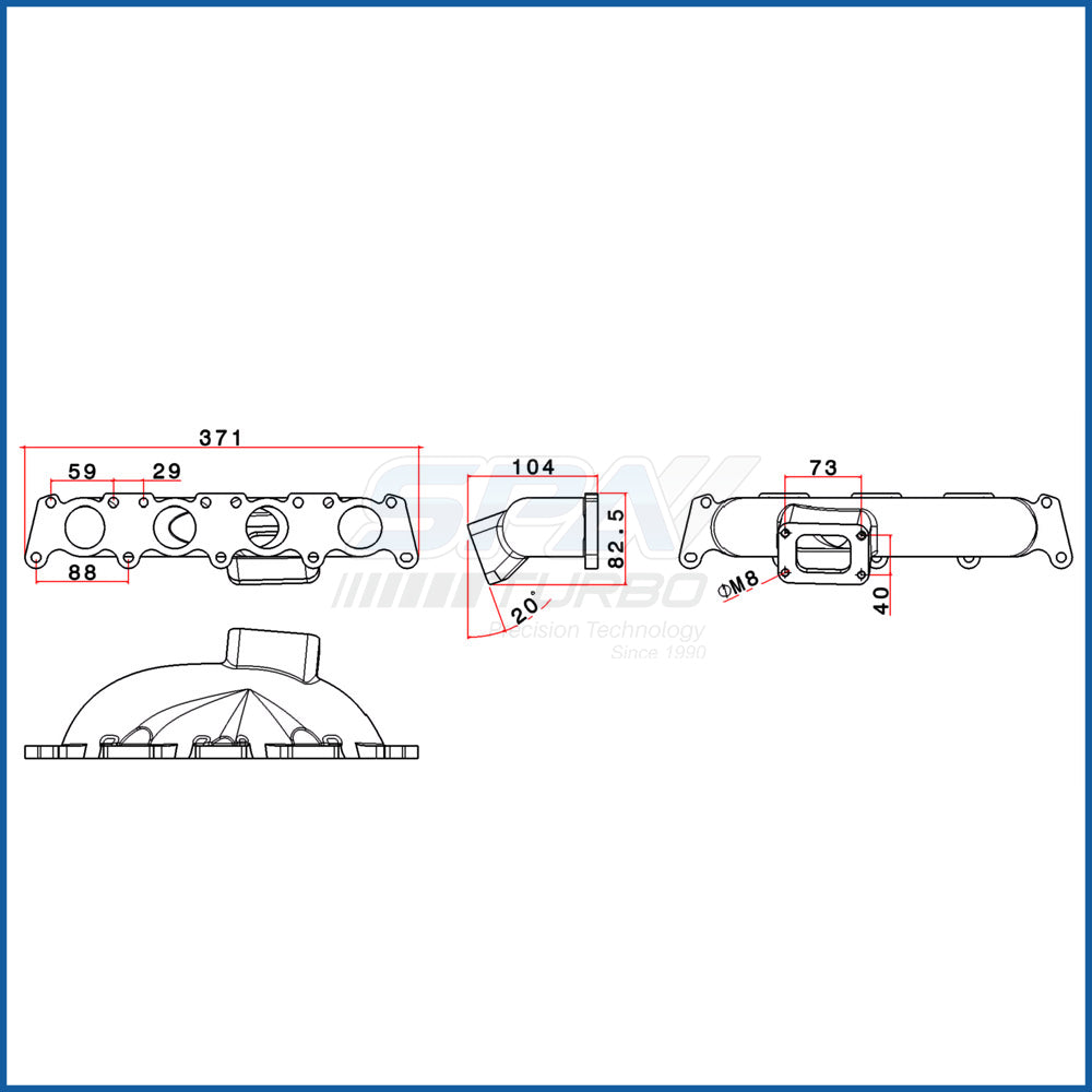VW / AUDI B5 1.8L 20v T25 Longitudinal Turbo Manifold - PRE SALE