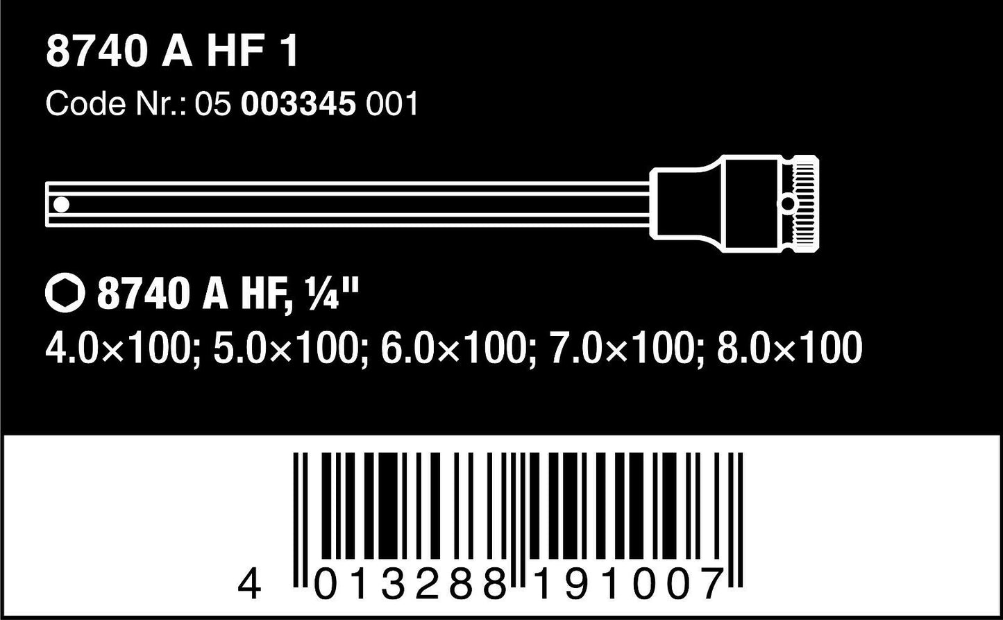 Wera 8740 A HexPlus HF 1 Zyklop Socket Set 1/4" Drive 5 Piece 05003345001