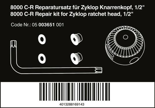 Wera 8000 C-R Zyklop Socket Wrench Repair Kit 1/2" 05003651001