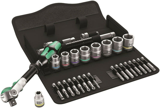 Wera 8100 SB 9 Zyklop Speed Ratchet Set 3/8" Drive SAE 28 Piece 05004049001