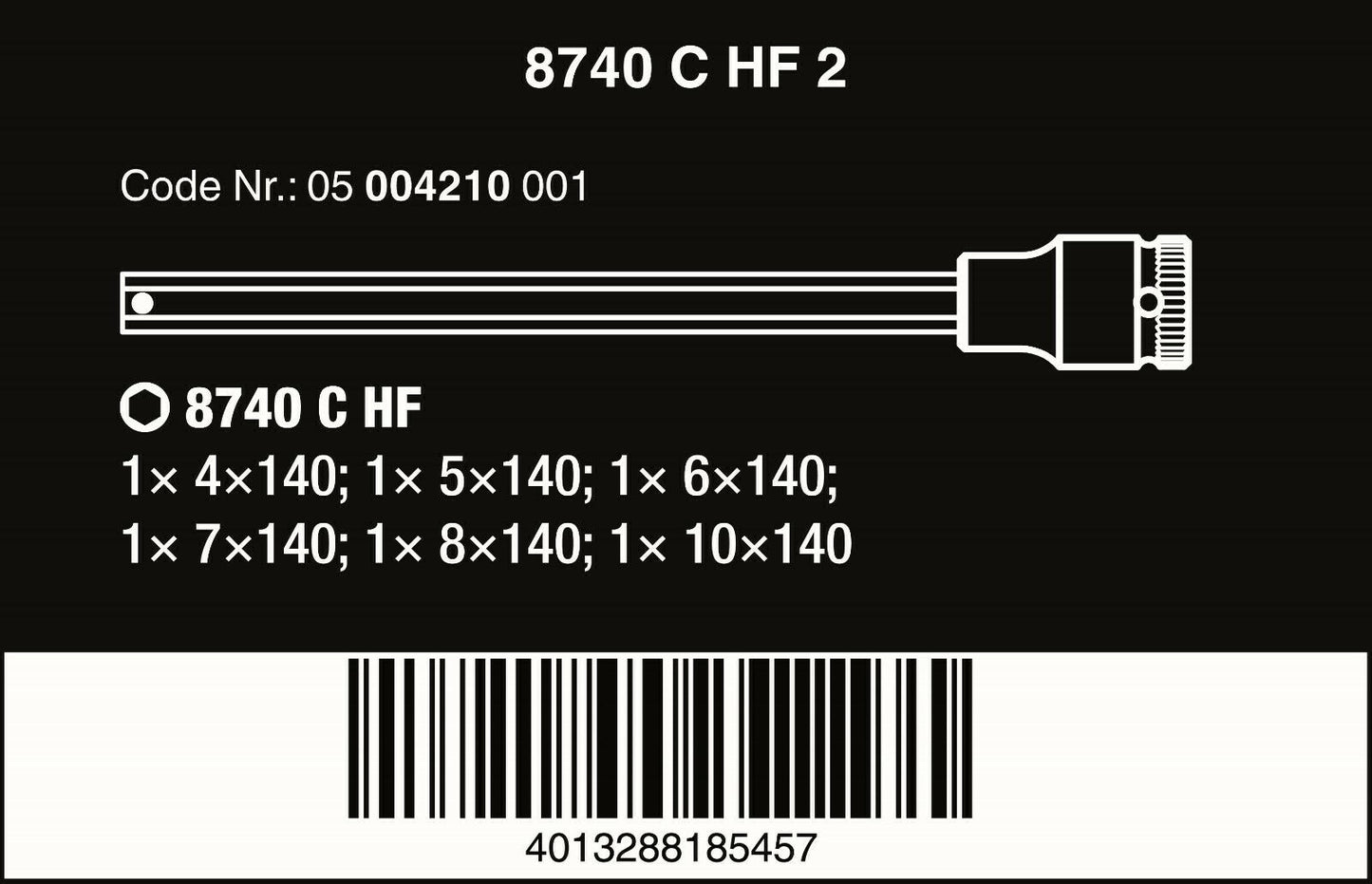 Wera 8740 C HexPlus HF 2 Zyklop Socket Set 1/2" Drive 6 Piece Metric 05004210001