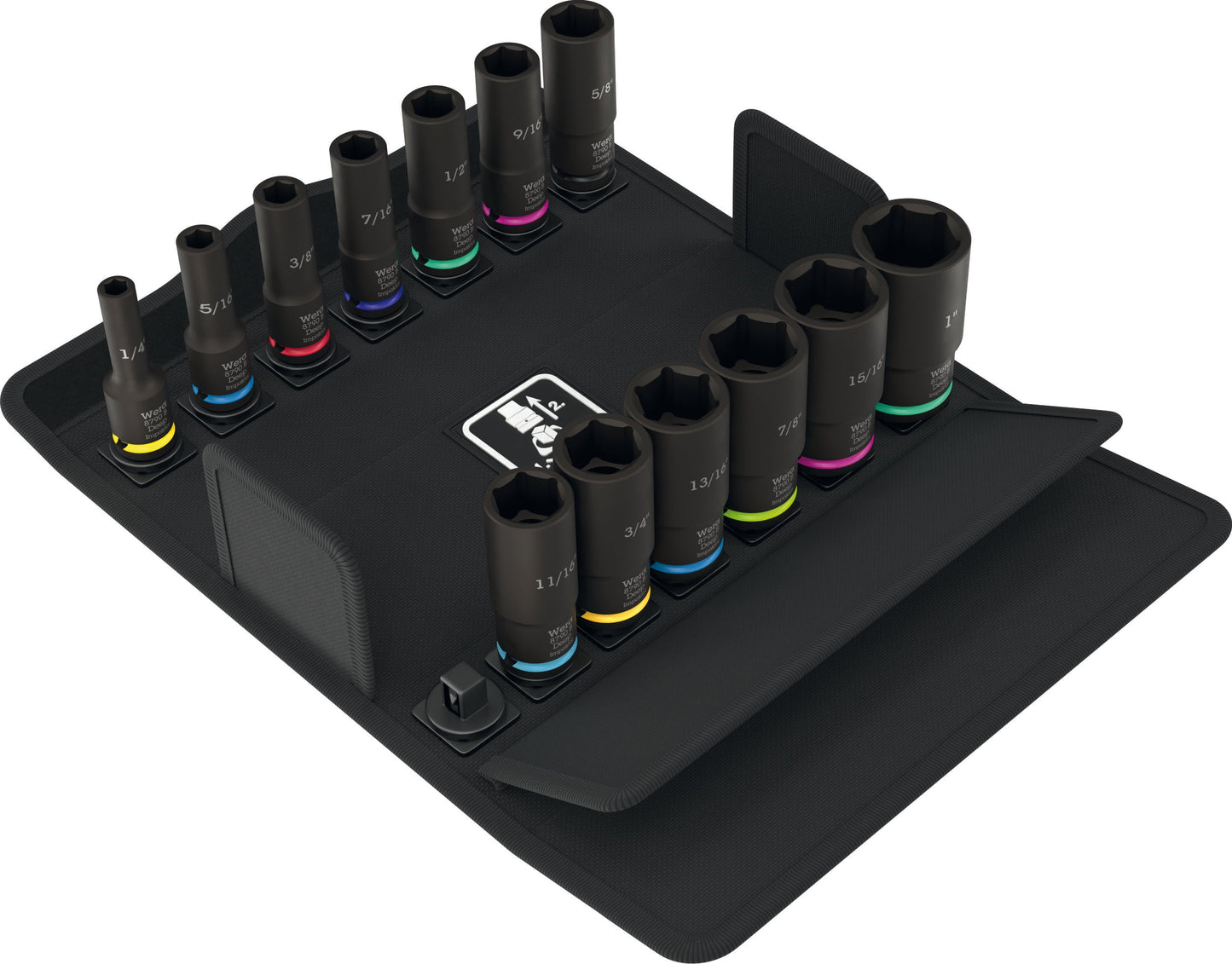Wera 8790 B Impaktor Deep Imperial Set 1 Socket Set 3/8" SAE 05005581001