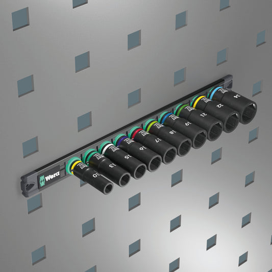 Wera 9660 Magnetic Rail B Impaktor Deep 1 Socket Set 3/8" Metric 05005590001