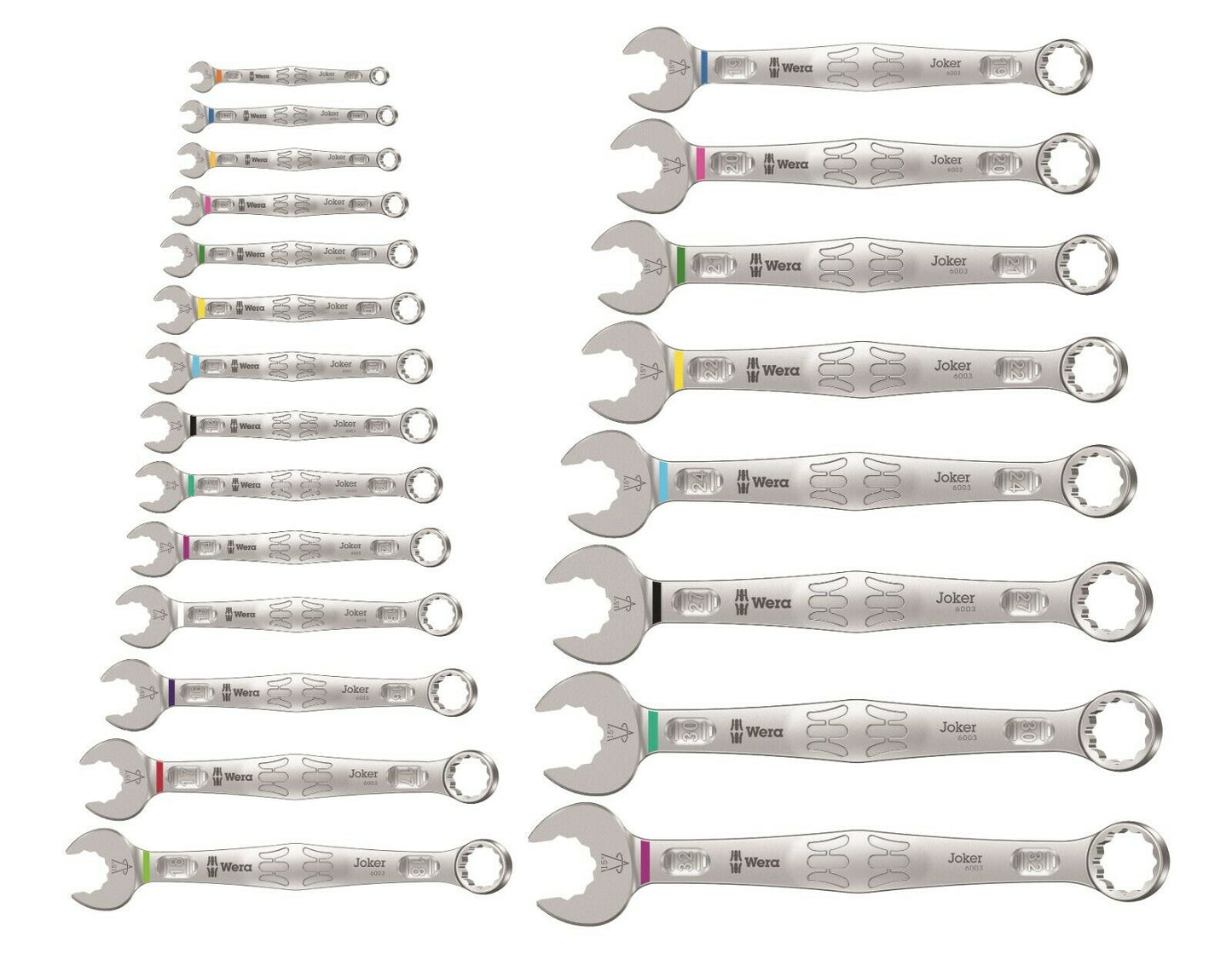 Wera 6003 Joker 22 Set 1 Combination Wrench Set 22 Piece Metric 05020232001