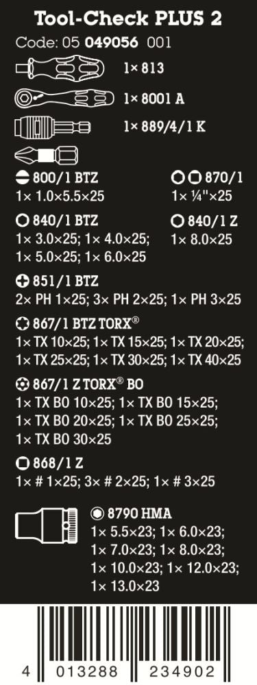 Wera Tool-Check PLUS 2 39 Pieces Metric 05049056001