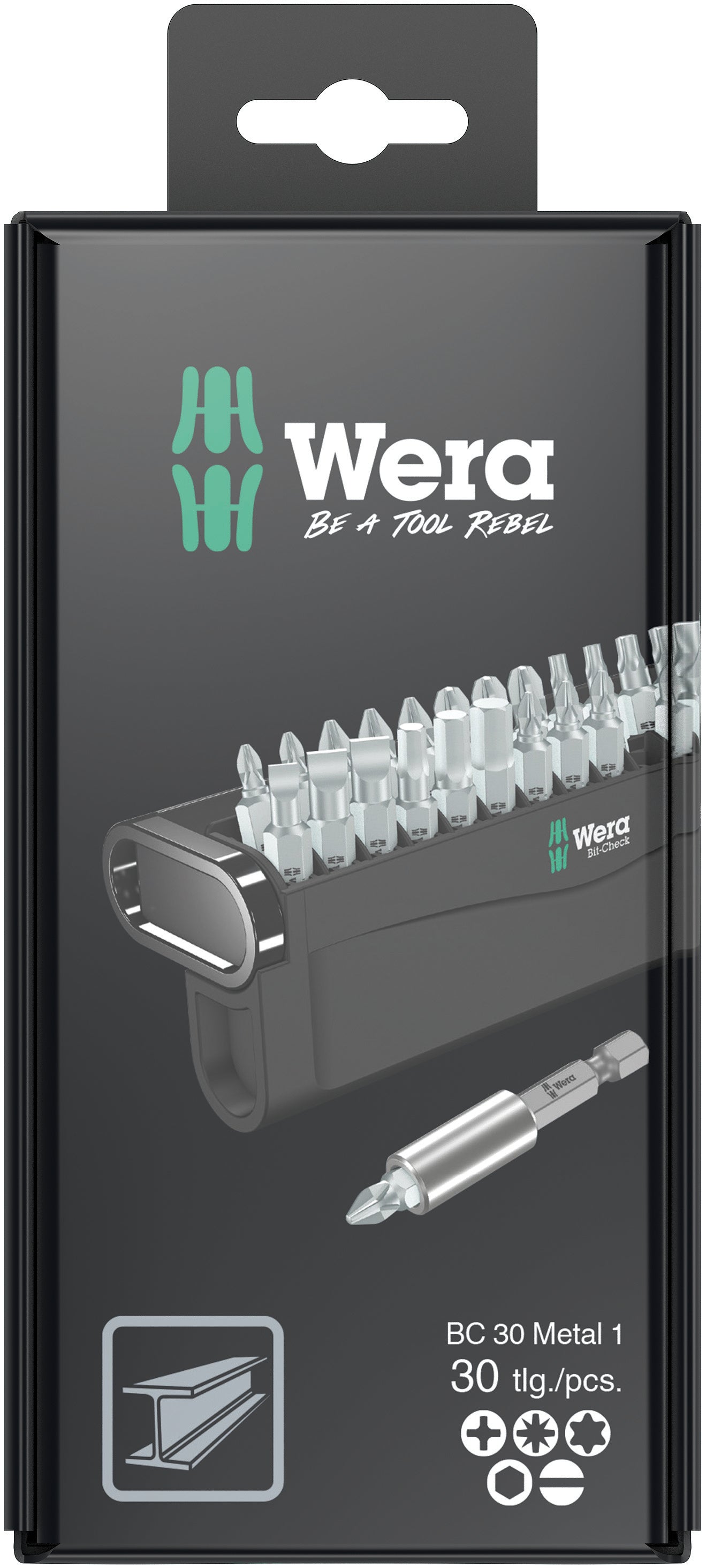 Wera Bit-Check 30 Metal 1 SB Screwdriver Bit Set 05057440001