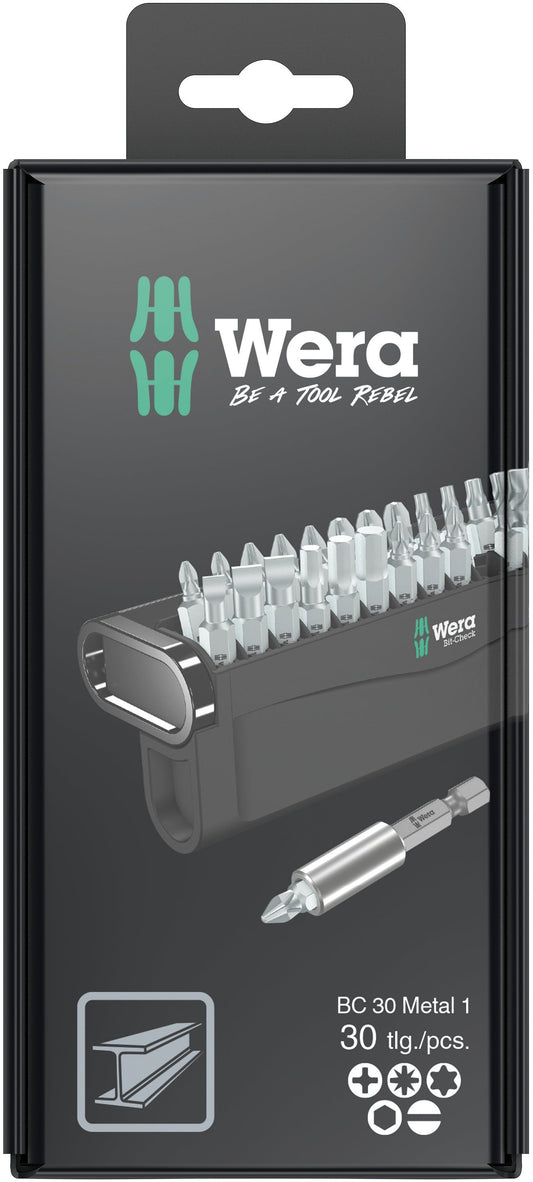 Wera Bit-Check 30 Metal 1 SB Screwdriver Bit Set 05057440001