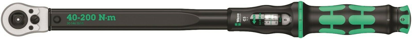 Wera Click-Torque C 3 R/L Torque Wrench 40 - 100 Nm 1/2" Drive 05075626001