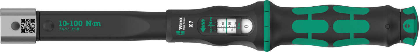 Wera Click-Torque X 7 Torque Wrench For Insert Tools 10-100 Nm 05075657001