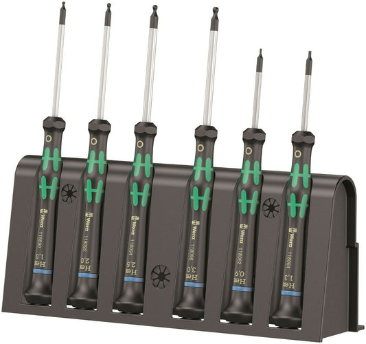 Wera 2052/6 Micro Precision Screwdriver Set With Rack 05118156001