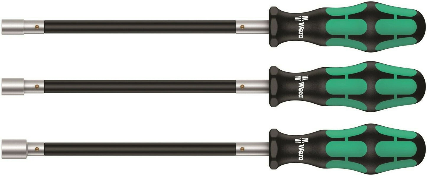 Wera 391/3 Kraftform Plus Flexible Nut Driver Set 3 Piece Metric 05135311001