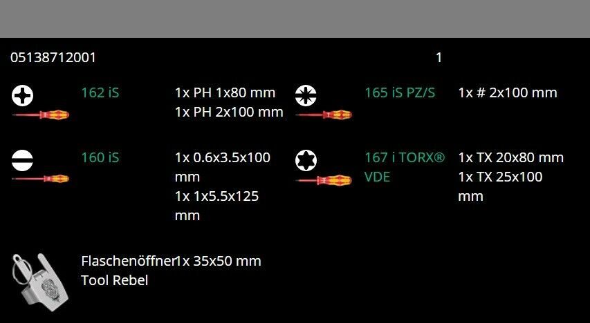 Wera Kraftform VDE/7 Heavy Metal 2 Insulated Screwdriver Set 7 Piece 05138712001