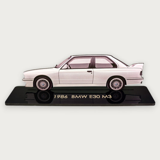 1986  BMW E30 M3 (2) Metal Car Wall Art, Color 2D Diecast Car Decor, Silhouette Metal Wall Art, Gift For Car Lovers, Detailed Color Metal Car