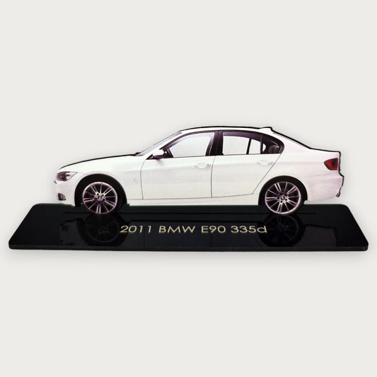 2011 BMW E90 335d (2) Metal Car Wall Art, Color 2D Diecast Car Decor, Silhouette Metal Wall Art, Gift For Car Lovers, Detailed Color Metal Car