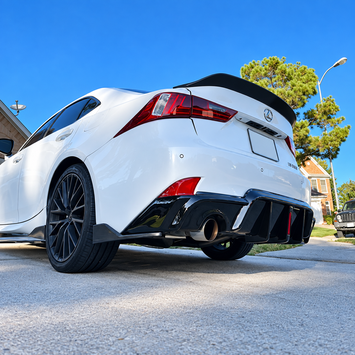Gloss Black Rear Diffuser LED for Lexus IS250 IS350